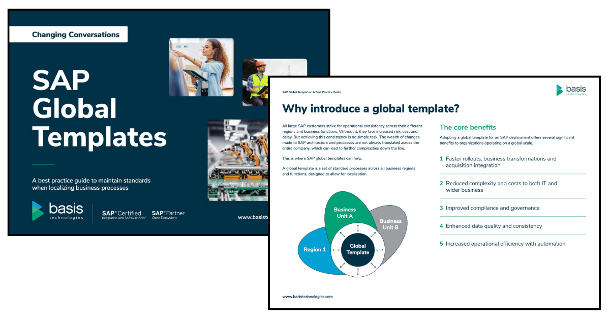 SAP Global Templates best practice guide cover and internal page