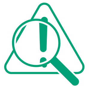 magnifying glass with problem
